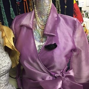 Miles Blake pretty purple small wrap tie jacket